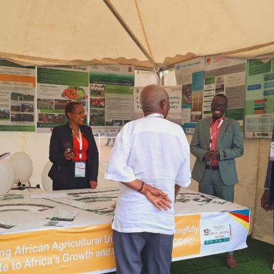 The Executive Secretary Ruforum Prof. Patrick Okori Visited The Egerton Tagdev Stand During The 19th Ruforum Agm In Cameroon